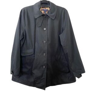 Chaps Black Jacket Leopard Lining Size Large